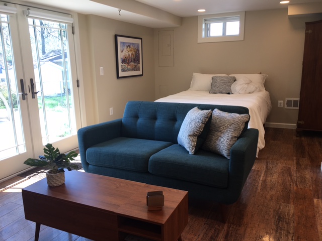 Furnished 1-bedroom studio, in-law, guest house, apartment unit with full kitchen and private entrance. $1,525/month includes utility cap.